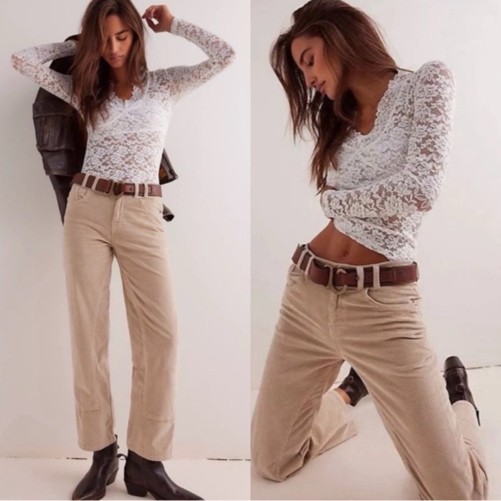 Free People We The Free Risk Taker Cord Jeans Birch Size 27 New Corduroy A157